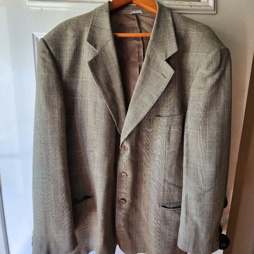 PRINCIPE Mens Wool Italian Check Suit Jacket Sport Coat SEE SIZING DESCRIPTION